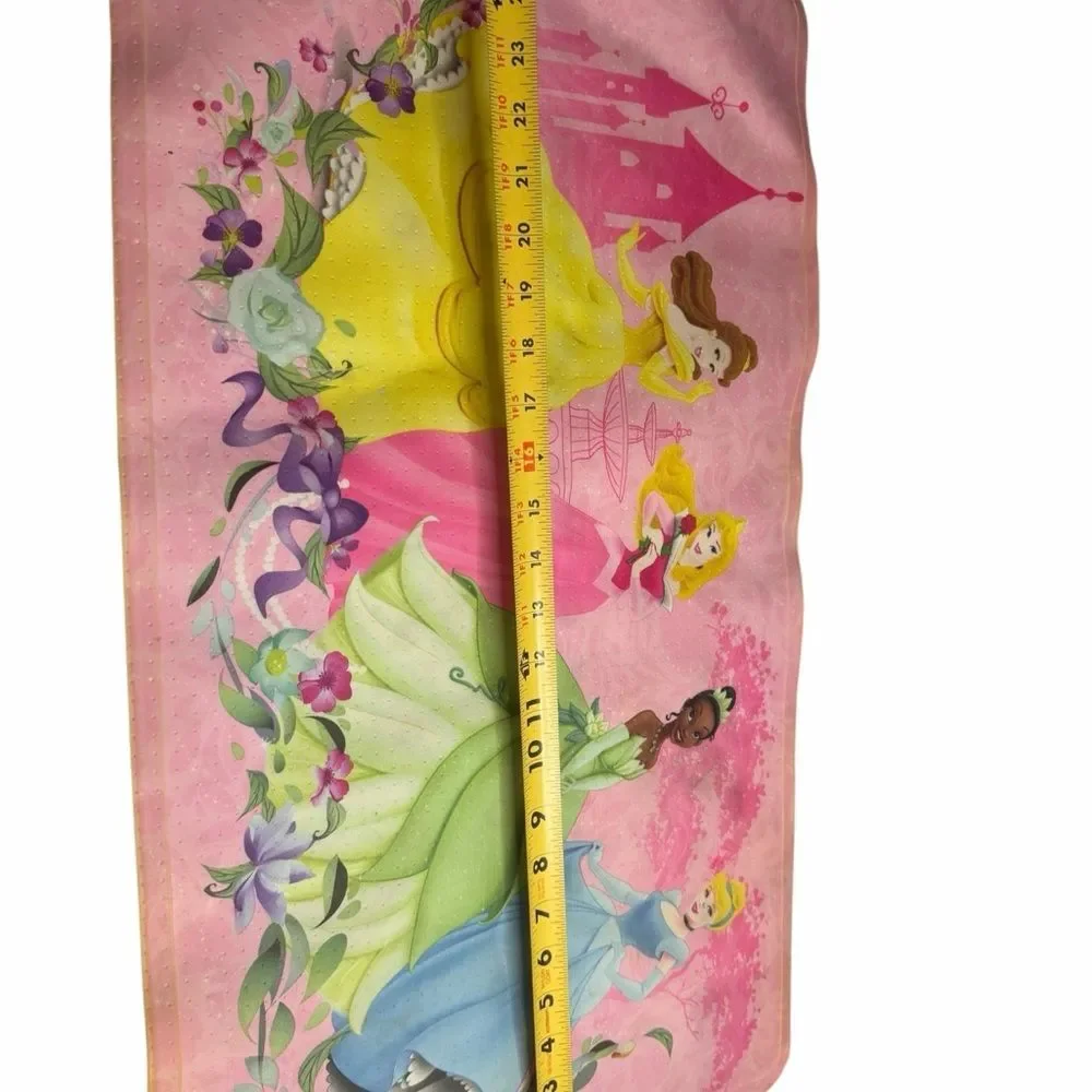 Vintage Disney Princess Pink Bath Mat Belle Cinderella Tiana Aurora 25x16